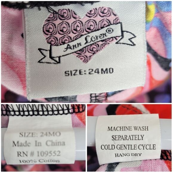 Ann Loren Floral Teired Ruffled Hem Pants / Capri Lot of 2 Girls Infant Toddler - Picture 6 of 10